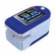 Saturimetro da dito portatile blu con indice perfusionale
