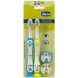 Spazzolino 3-6 anni azzurro-giallo chicco 2 pezzi